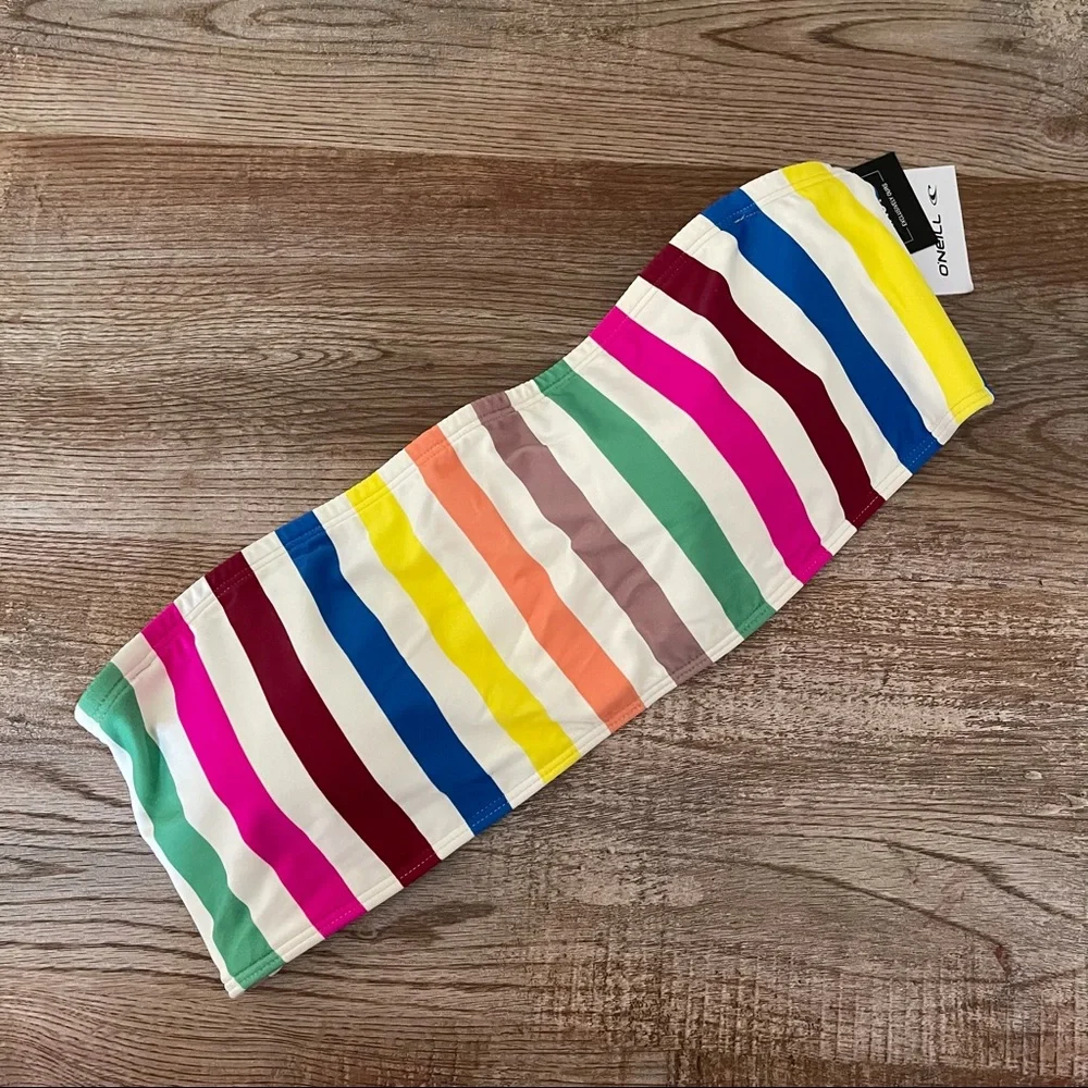 O’Neill Cascada Stripe Bandeau Swim Top